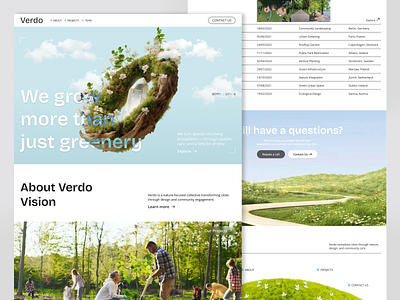 Verdo - Volunteering Landing clean ui eco consicious eco friendly ecobrands green greenery hero page landing landing page nature ui ux volunteer web website