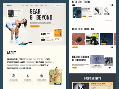 Athlevo- Performance landing page 2025trends athletelandingpage bestdesigner cleanui creativedesign ecommercedesign landingpage minimaldesign modernui populardseign sportdesign sportshop tennisgear topdesigner trendingdesign ui uiux visualdesign webdesign