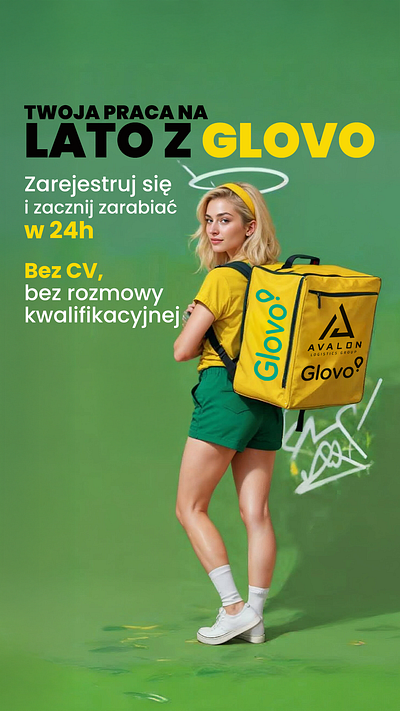 Summer work with Glovo ad advertisment ai branding graphic design