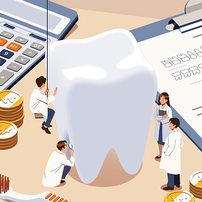 Dental Practice character dental digital editorial folioart illustration