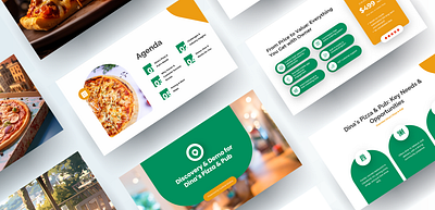 Fast Food Chain Pitch Deck - Dina's Pizza branding business presentation canva designer fast food google presentation google slides graphic design infographics microsoft powerpoint pitch deck powerpoint design powerpoint presentation ppt slides presentation design restaurant