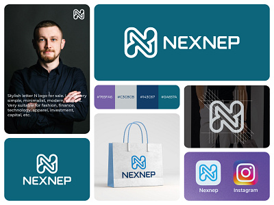 Stylish Letter N Logo for Sale | At Logoground branding corporate elegant graphic design lettermark logo luxury n modern n initils n logomark rand mark stylish n visual identity