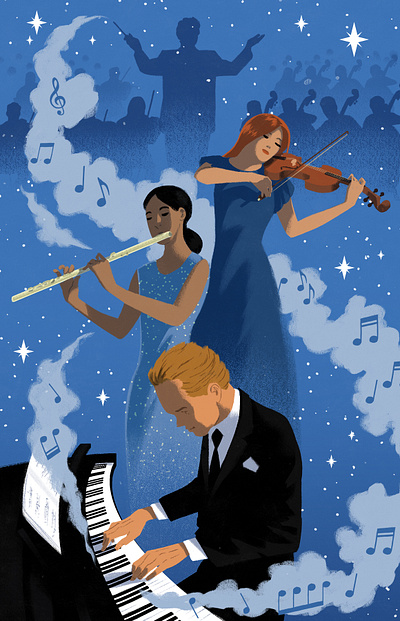BBC Young Musician character digital editorial folioart illustration music musicians