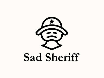 Sad Sheriff black brand brand design brand identity branding branding design design face graphic design illustration logo logodesigner round sad sherrif star ui