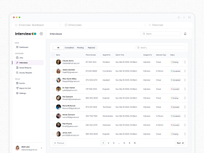 Interview Workflow Management SaaS app design applicant tracking system ats candidate management dashboard design hr human resource job post minimal design product. design saas saas design saasfactor ui user experience design ux