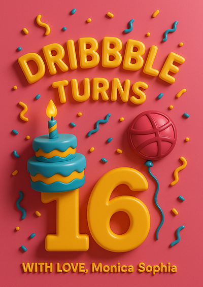 All grown up - Happy Birthday Dribbble dribbblechallenge dribbblerebound happy birthday rebound