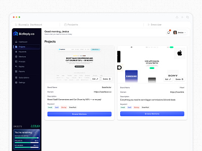 BizReply Project Management SaaS ai saas app design best design agency clean design dashboard design mafruh minimal design outreach tool product design project management pwa design saas design saasfactor social media tool sohag ui user experience ux web design