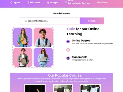 Course website course design dribbble figma ui uidesign uiux user experience userinterface website websitedesign