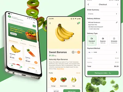 Fruit and Vegetable Delivery Business App cleanui deliveryapp dribbble freshdesign fruitdelivery groceryapp mobileappdesign uiux vegetabledelivery
