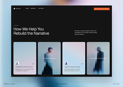 Services section for an agency website agency studio website agency website editorial design services section services website section studio design ui ui design web design website design