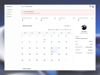 Patient Details Page Healthcare SaaS UI/UX Design design figma health care healthtech illustration mediaxis patient details saas saas saas design ui design user centric user experience uxui