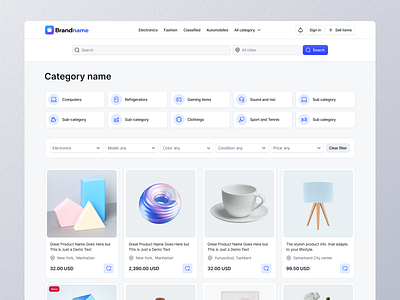 E-commerce category page category page figma figma ecommerce figma shop template filter bar online shop product cards products page