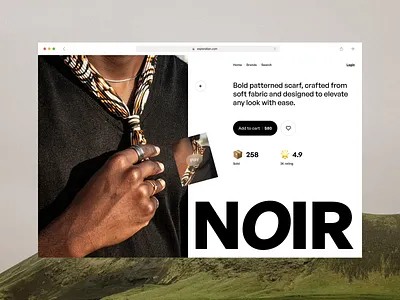 Product Detail Page - Exploration bold design detail page ecommerce exploration fashion minimalist mobile product scarf typography ui userinterface website