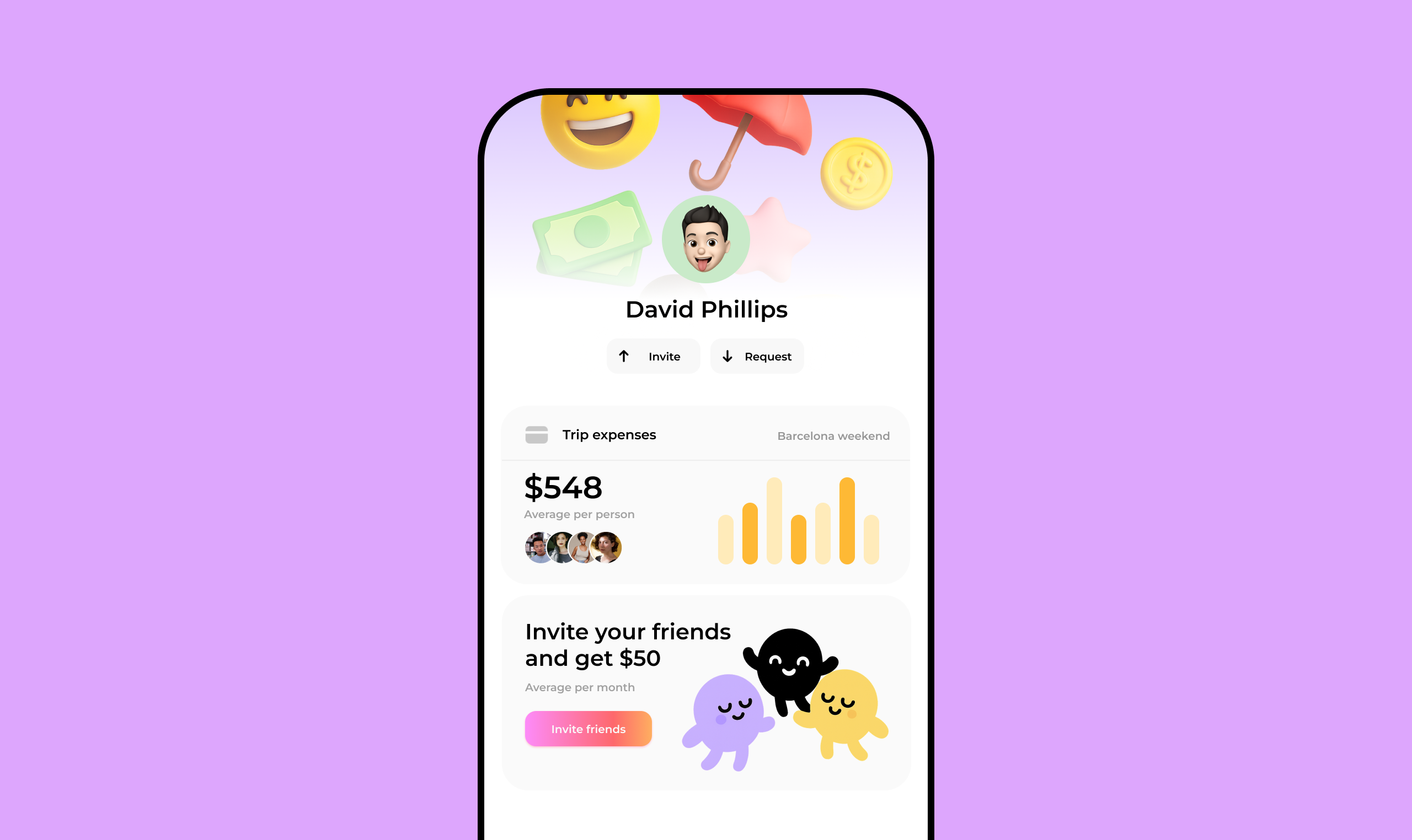 Bank App Animation app bank cash jitter money motion neobank pink ui