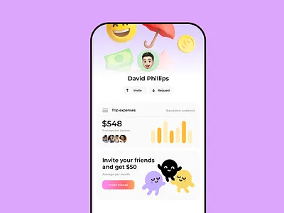 Bank App Animation app bank cash jitter money motion neobank pink ui