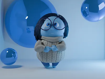 Sadness from Inside Out 3d 3d art 3d model blender modelling productdesign render rendering