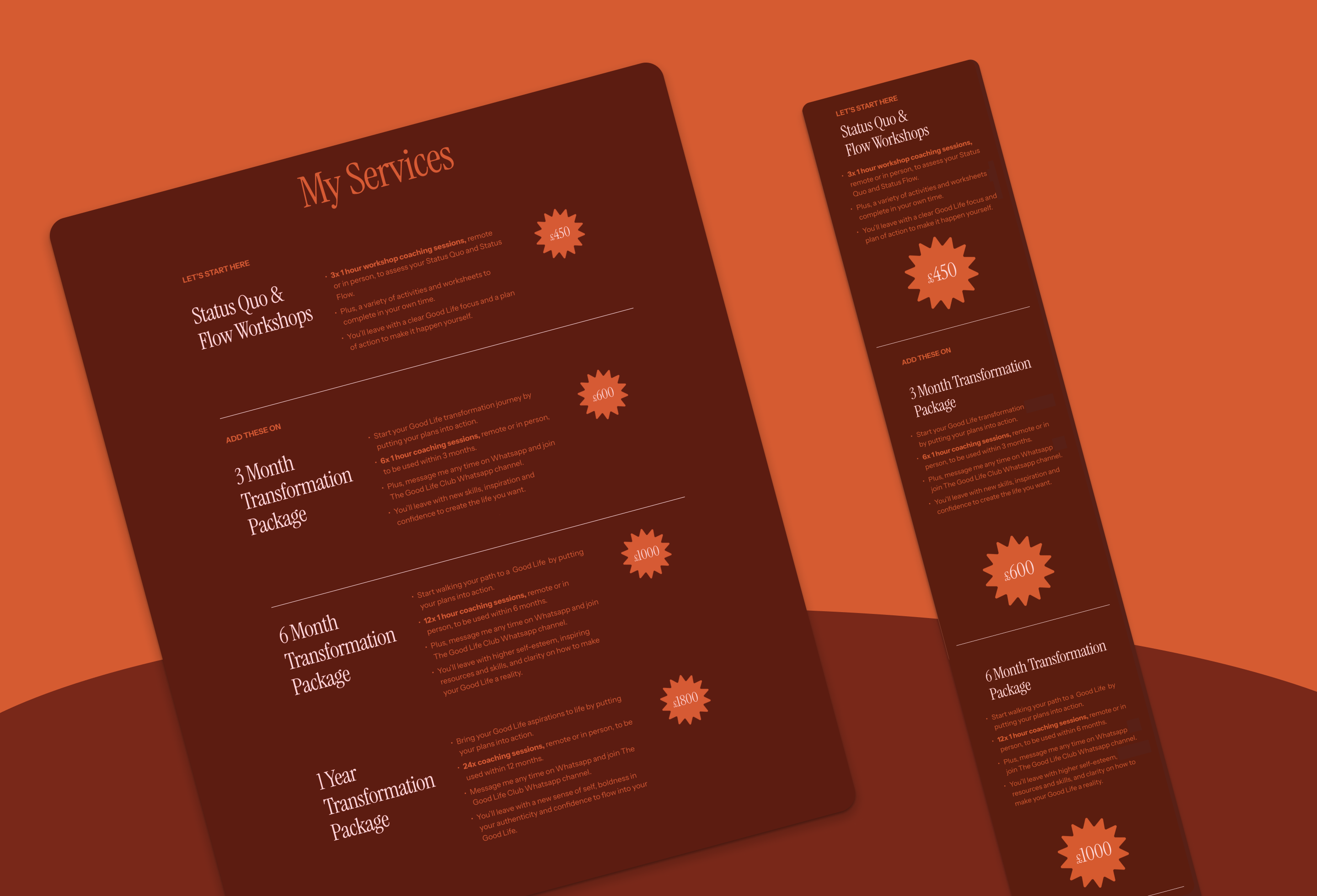 Example of Website Design (Figma, Squarespace)