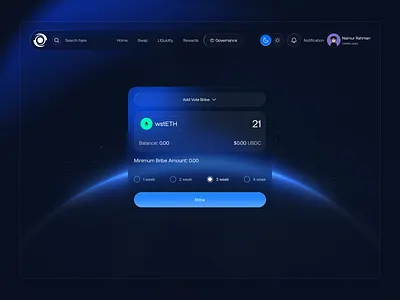 Crypto Governance Dashboard UI blockchainui cryptodesign cryptogovernance dashboard design decentralizedapps defidashboard governanceapp okenvoting web design web site web3ui