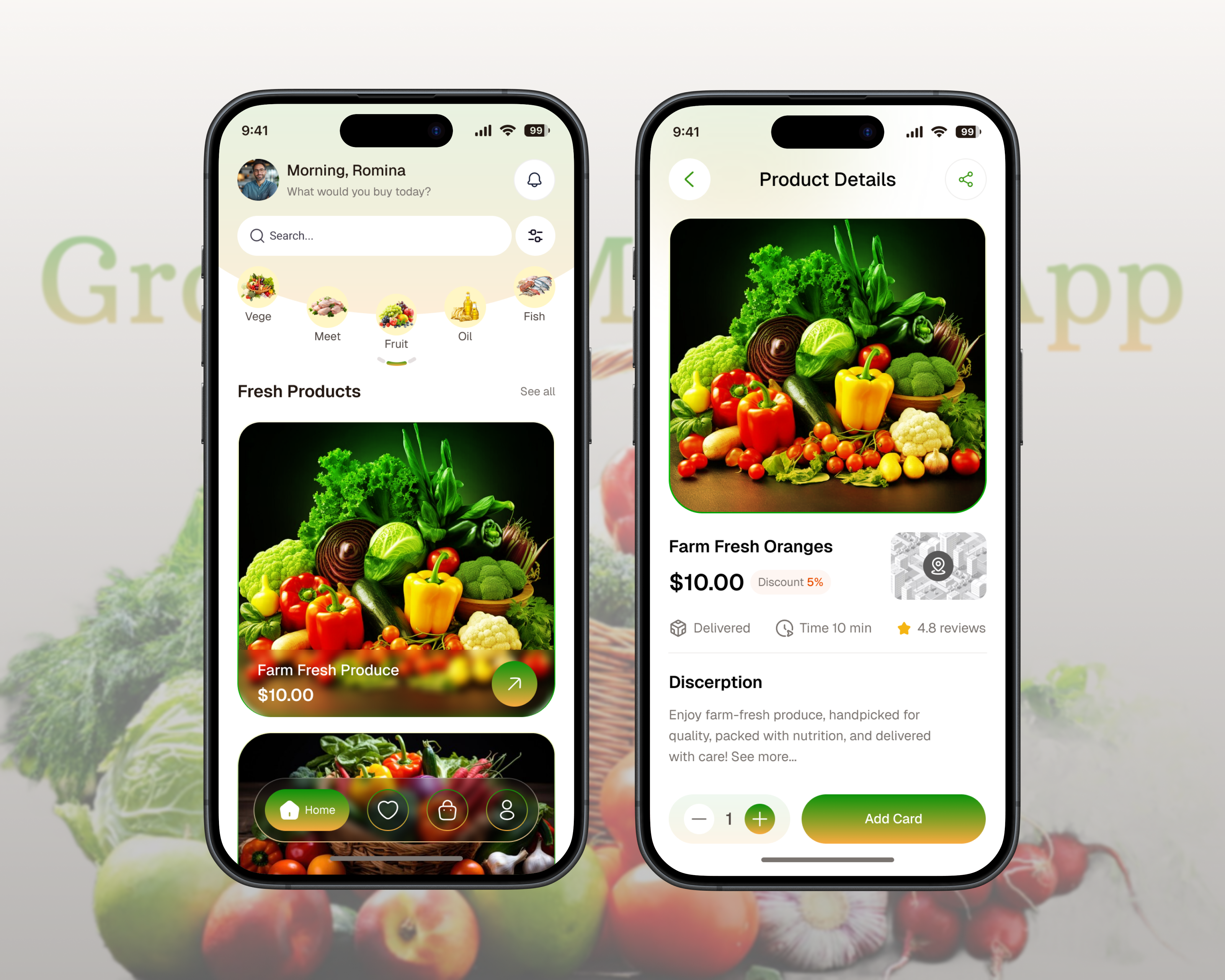 Grocery Mobile App ai app cart ui checkout flow ecommerce app food grocery app ios x minimal design mobile app modern ui offer banner online shopping product details product page retail app shopping app smart buy super shop uidesign uiux