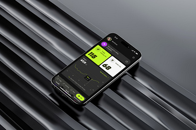 Fitness Tracking Mobile App clean design dynamic energetic energy fun gym health healthy icon minimal ui uiux vibrant young