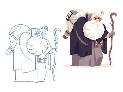 Rockabilly Mage character design illustration mage rock