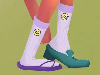 Character Illustration | Zdybanka brand brand design branding branding inspiration branding template character character design design graphic design illustration legs procreate shoes smile socks