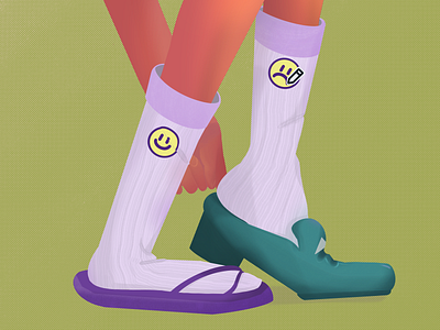 Character Illustration | Zdybanka brand brand design branding branding inspiration branding template character character design design graphic design illustration legs procreate shoes smile socks