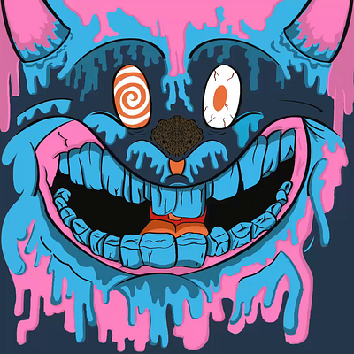 Halfway There art cat dripart illustration madness procreate smile speedart timelapse