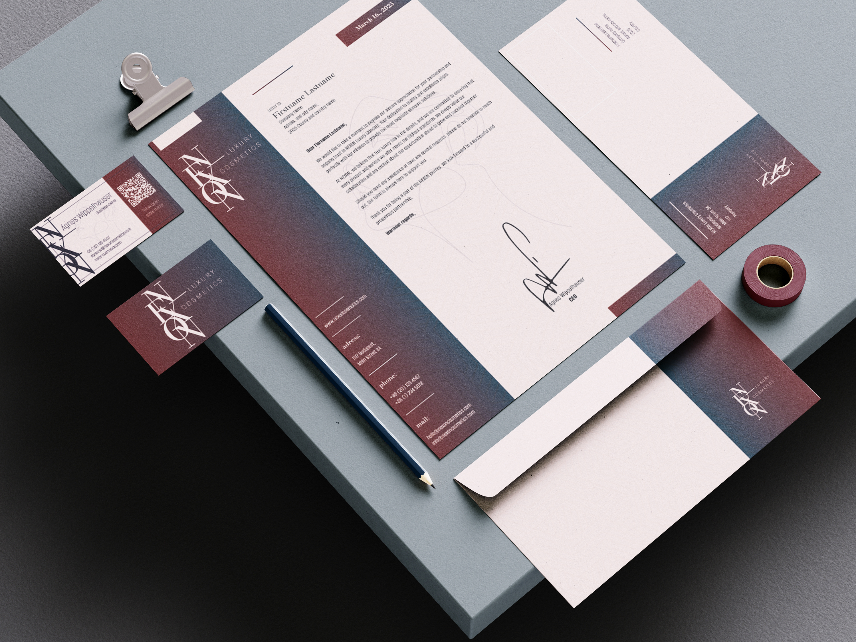 NEXON luxury cosmetic brand branding design graphic design logo