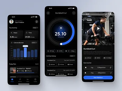 Fitspire - Fitness App chart dumbbell fitness fitness app fitness tracker gym gym app mobile app mobile design tracker training workout workout app