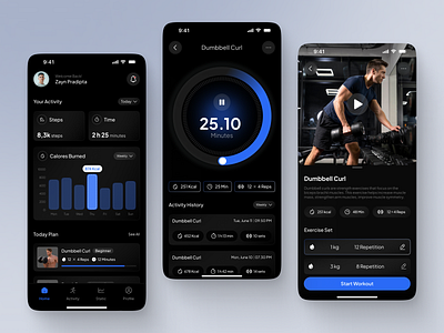 Fitspire - Fitness App chart dumbbell fitness fitness app fitness tracker gym gym app mobile app mobile design tracker training workout workout app