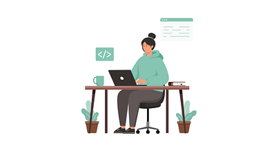 Female Developer Animation character occupation professional staff