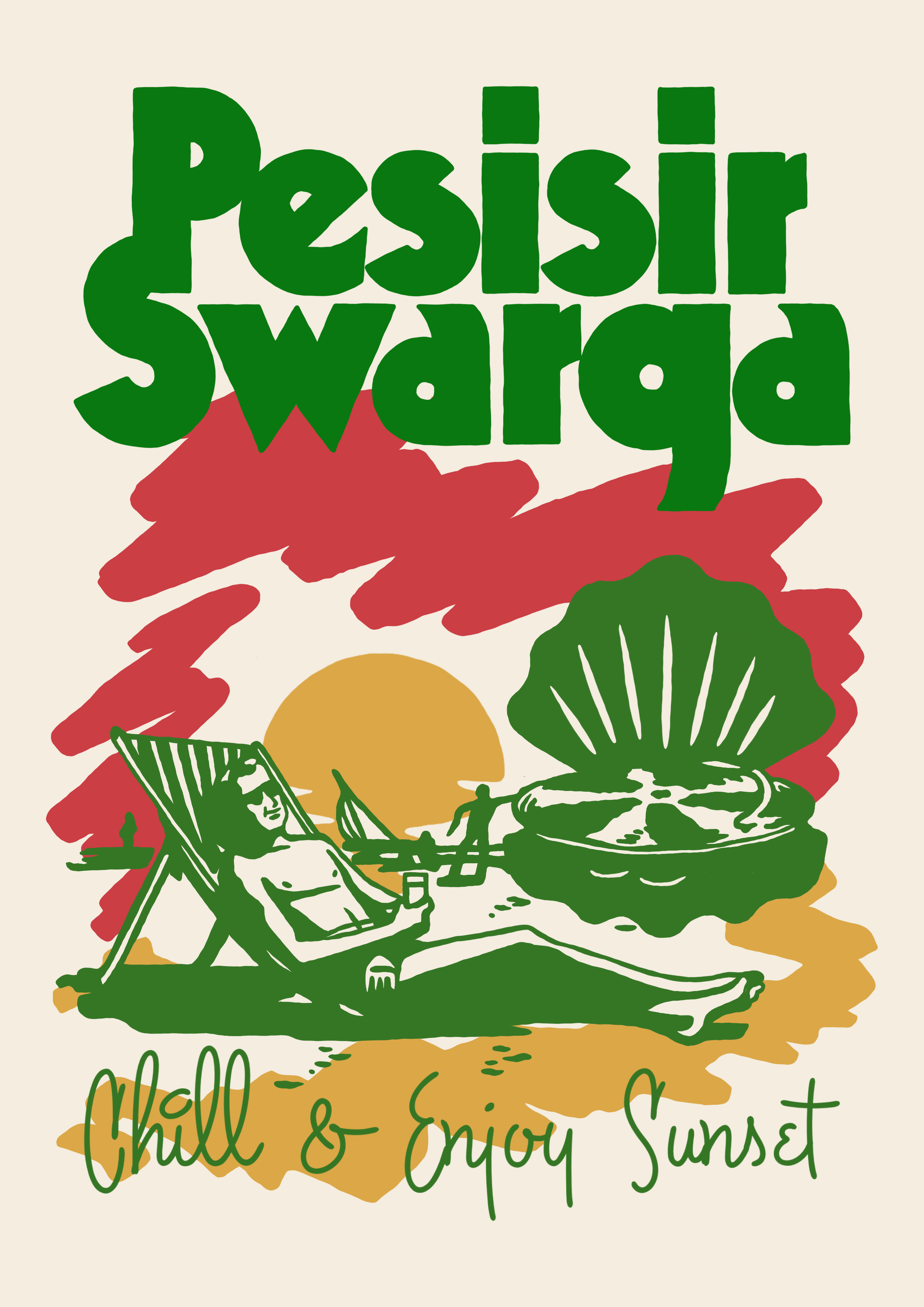 Pesisir Swarga Beach branding design graphic design illustration logo logo types retro types vector vintage vintage illustration