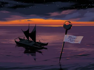 Point Nemo destination digital editorial folioart illustration