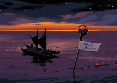 Point Nemo destination digital editorial folioart illustration