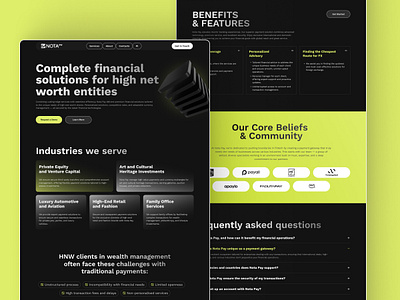 Finance Service UI/UX ✸ Fintech branding contacts faq features fintech hero image homepage interaction design landing page minimalist partners responsive saas ui ux web web design