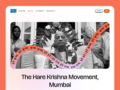 HKM Mumbai About us page design 2025 header design hkm modern religious ui modern ui religious religious website responsive design spiritual website srilaprabhupad ui ux web design website ui