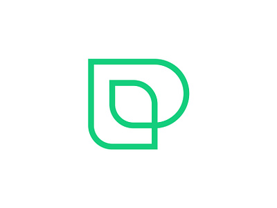 P + leaf brand branding design eco green icon identity leaf logo logo design mark minimal minimalist modern p p logo p mark plant simple symbol