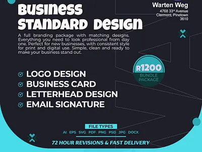 Boost Your Brand with Our STANDARD PACKAGE branding custom logo design design eye catching flyer design graphic graphic design illustration logo logo design pinetown professional letterhead sleek business card ui warten weg