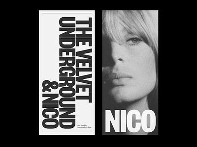 Minimalist Music Poster: Nico & VU album album cover art art direction band poster black and white brand identity branding color contrast graphic design iconic intuitive design minimalist modern nico vintage