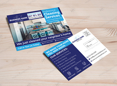 Cleaning Services Postcard Design carpet cleaning