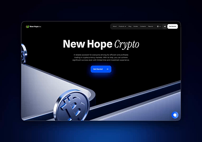 Hero Section with 3D Coins Animation 3d animation crypto dark ui hero section landing page uxui website