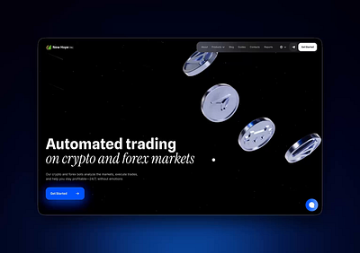 Crypto Website with 3D Animation 3d animation crypto fintech illustration ui ux website