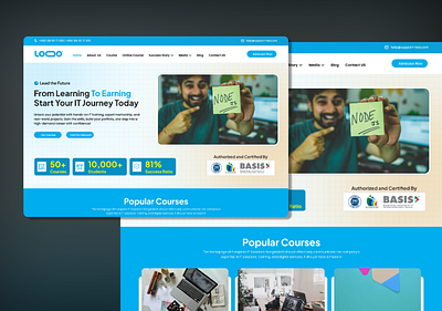 IT Training Institute Landing Page Design app design branding course selling page design graphic design it company website design it training landing page landing page design ui ui design