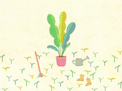 Do not forget to water it! art artwork design garden hotsummer illust illustration ipad kettle nature photoshop plant shoes shovel sprout tweetyheather wateringcan