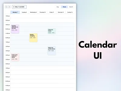 Minimal Calendar UI – Task Organization View app branding calendarui design figma figmadesign interfacedesign minimaldesign productivitytools taskmanager ui uidesign uxdesign webapp