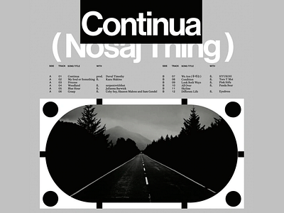 Monochrome Album Tracklist album interface artist portfolio audio visual content grid creative direction creative ui editorial design immersive ux minimal layout music website playlist page structured layout tracklist layout typography typography driven ui design user journey ux design vinyl concept web music