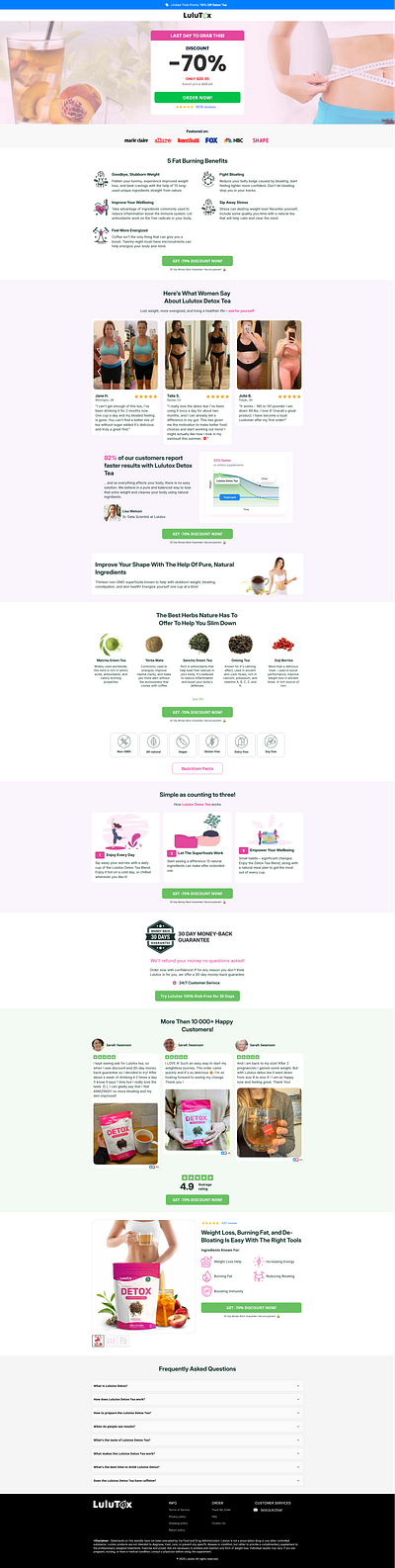 Lulutox Detox Tea - Funnelish branding clone funnelish design designing funnel funnel funnelbuilder funnelish sales funnel