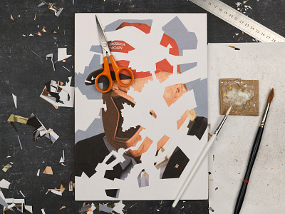 Trump, studio collage dribbble portrait portraits scissors studio trump