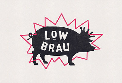 LowBrau Logo bierhall logo design pig